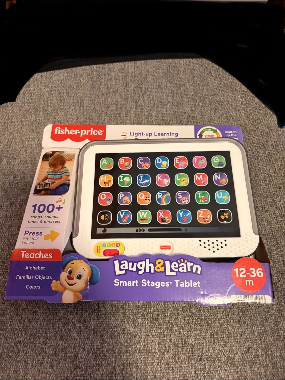 Fisher-Price Light-Up Learning Tablet in White with Colorful Buttons